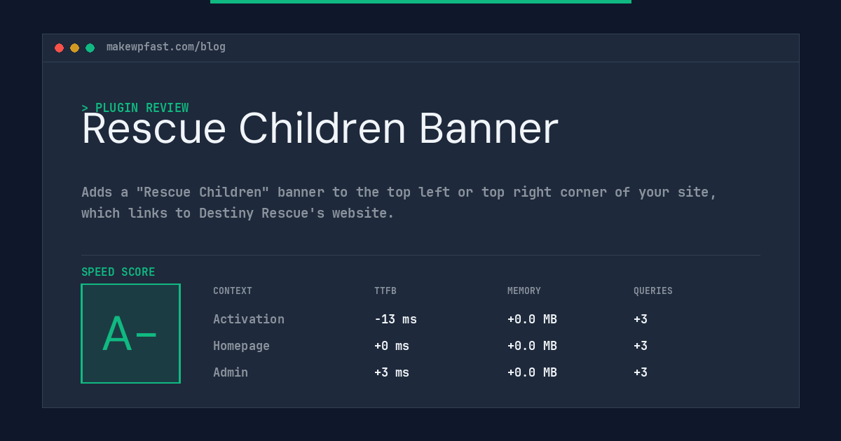 Rescue Children Banner - MakeWPFast