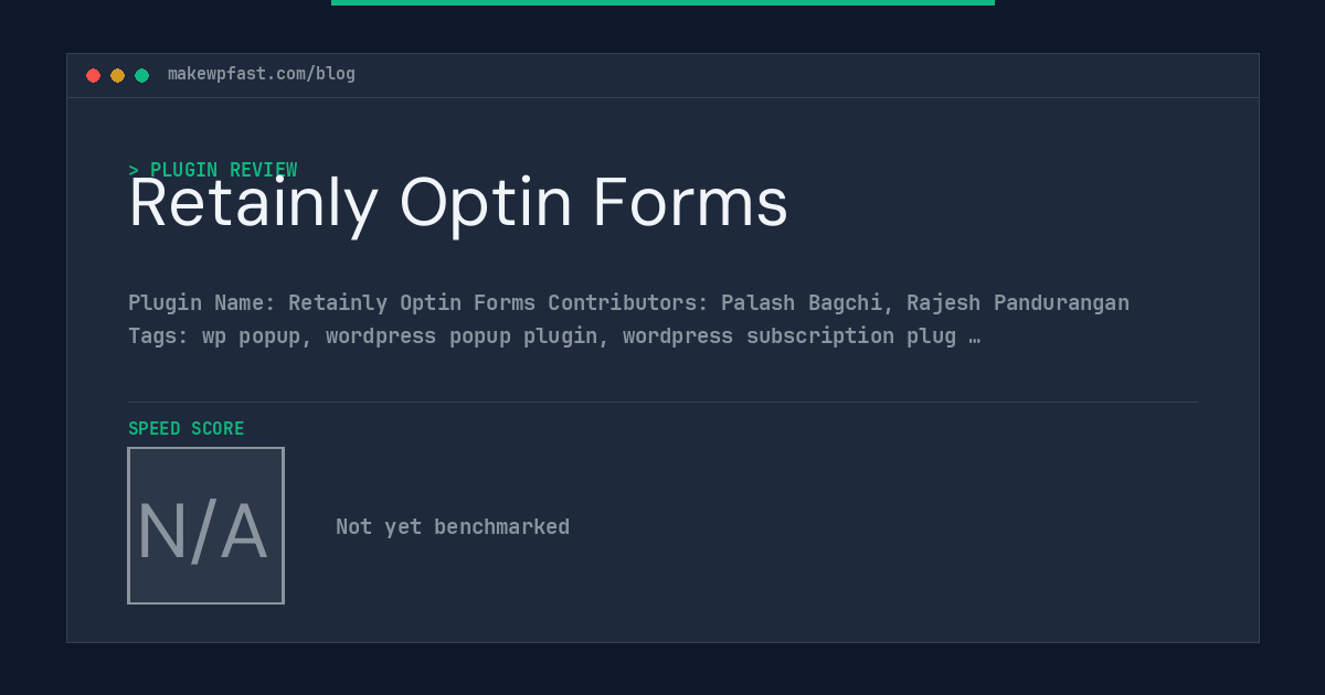 Retainly Optin Forms - MakeWPFast