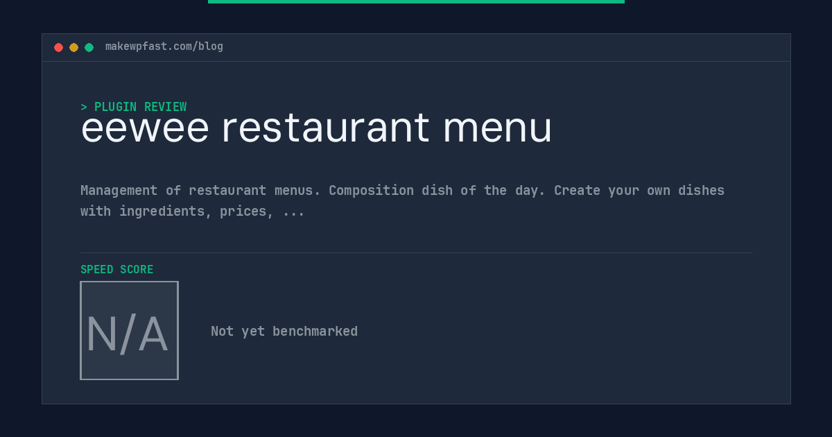 eewee restaurant menu - MakeWPFast