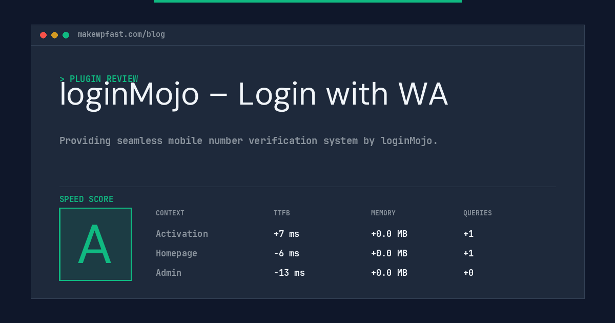 loginMojo – Login with WA - MakeWPFast