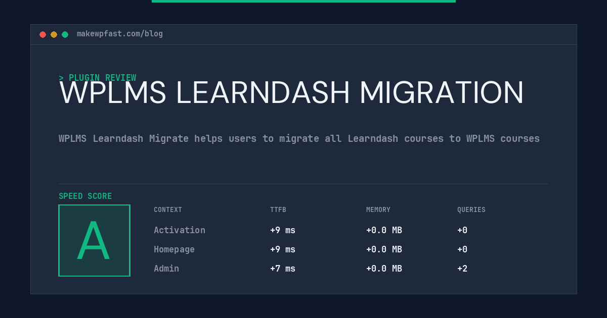 WPLMS LEARNDASH MIGRATION - MakeWPFast