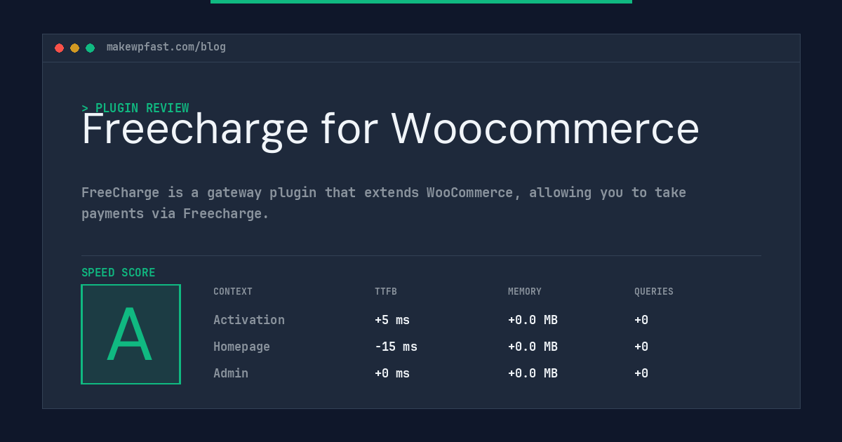 Freecharge for Woocommerce - MakeWPFast