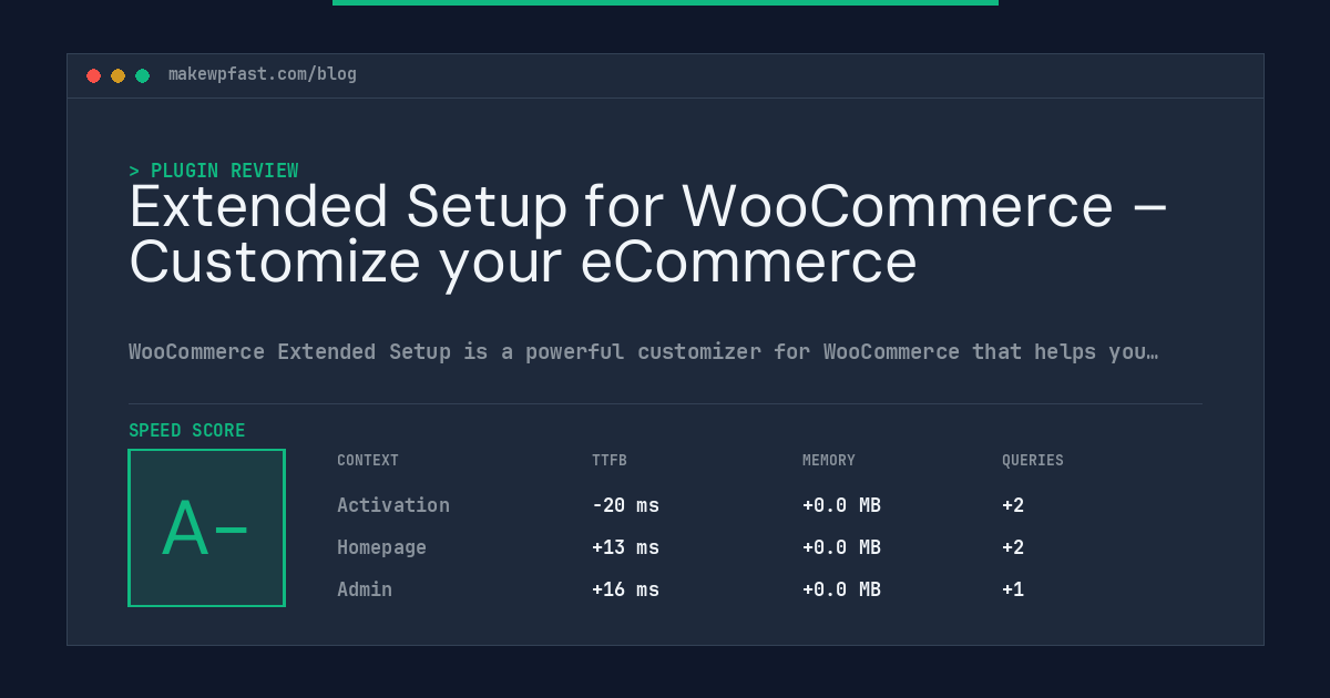 Extended Setup for WooCommerce – Customize your eCommerce - MakeWPFast