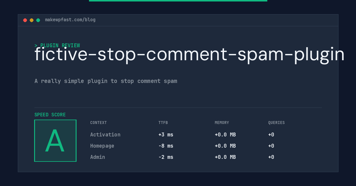 fictive-stop-comment-spam-plugin - MakeWPFast