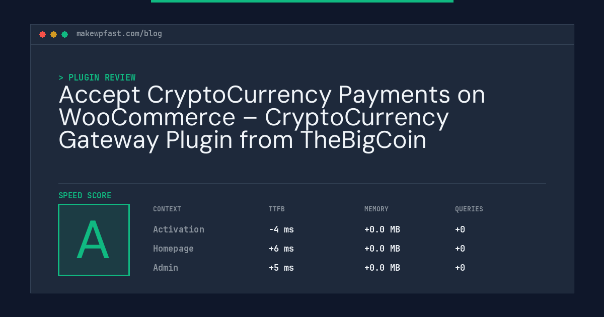 Accept CryptoCurrency Payments on WooCommerce – CryptoCurrency Gateway Plugin from TheBigCoin - MakeWPFast