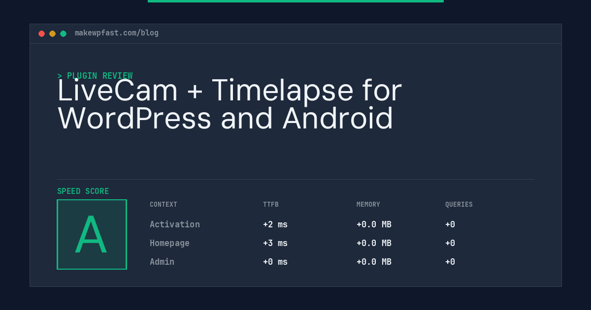 LiveCam + Timelapse for WordPress and Android - MakeWPFast