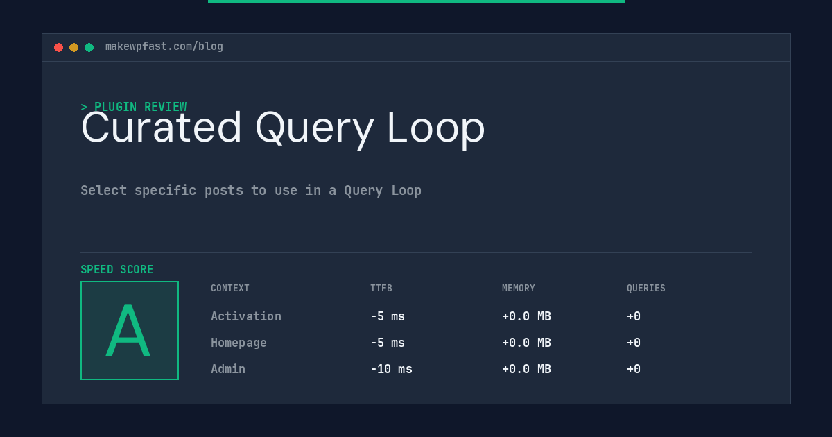 Curated Query Loop - MakeWPFast
