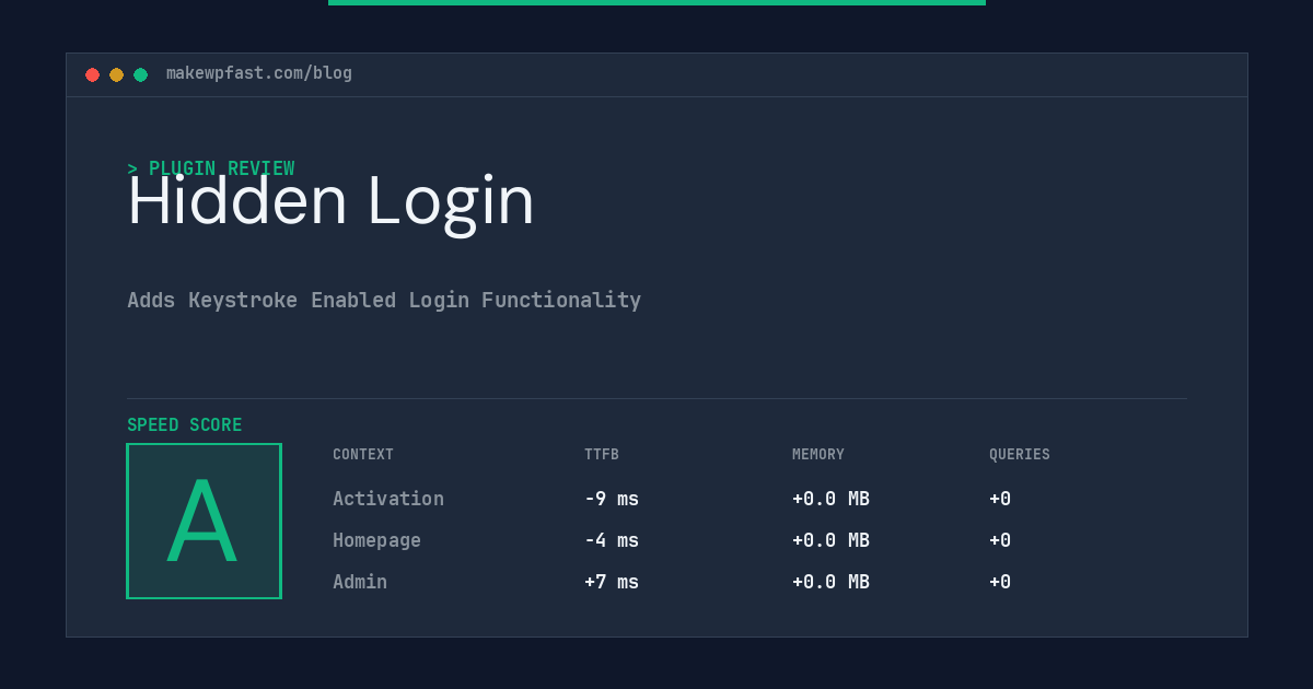 Hidden Login - MakeWPFast
