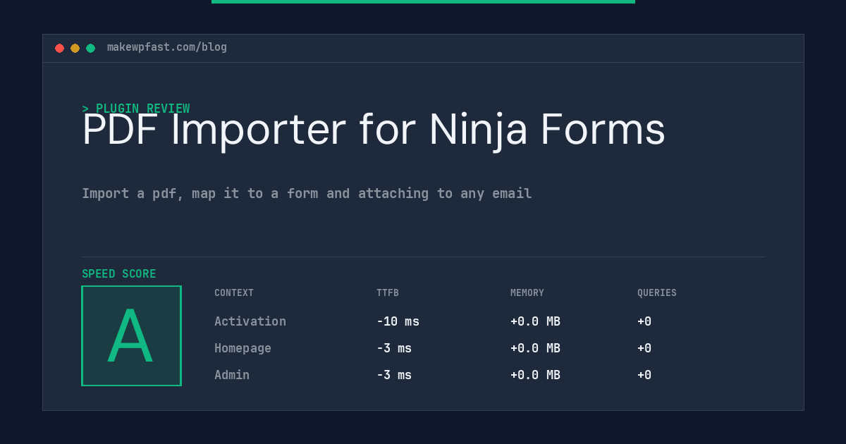 PDF Importer for Ninja Forms - MakeWPFast