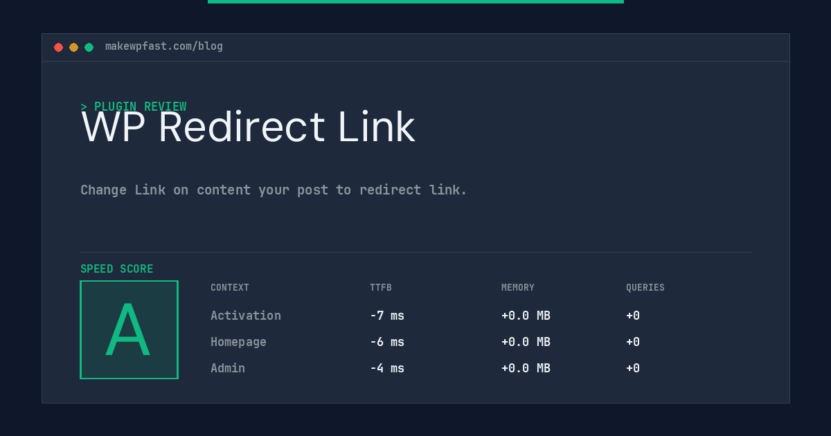 WP Redirect Link - MakeWPFast