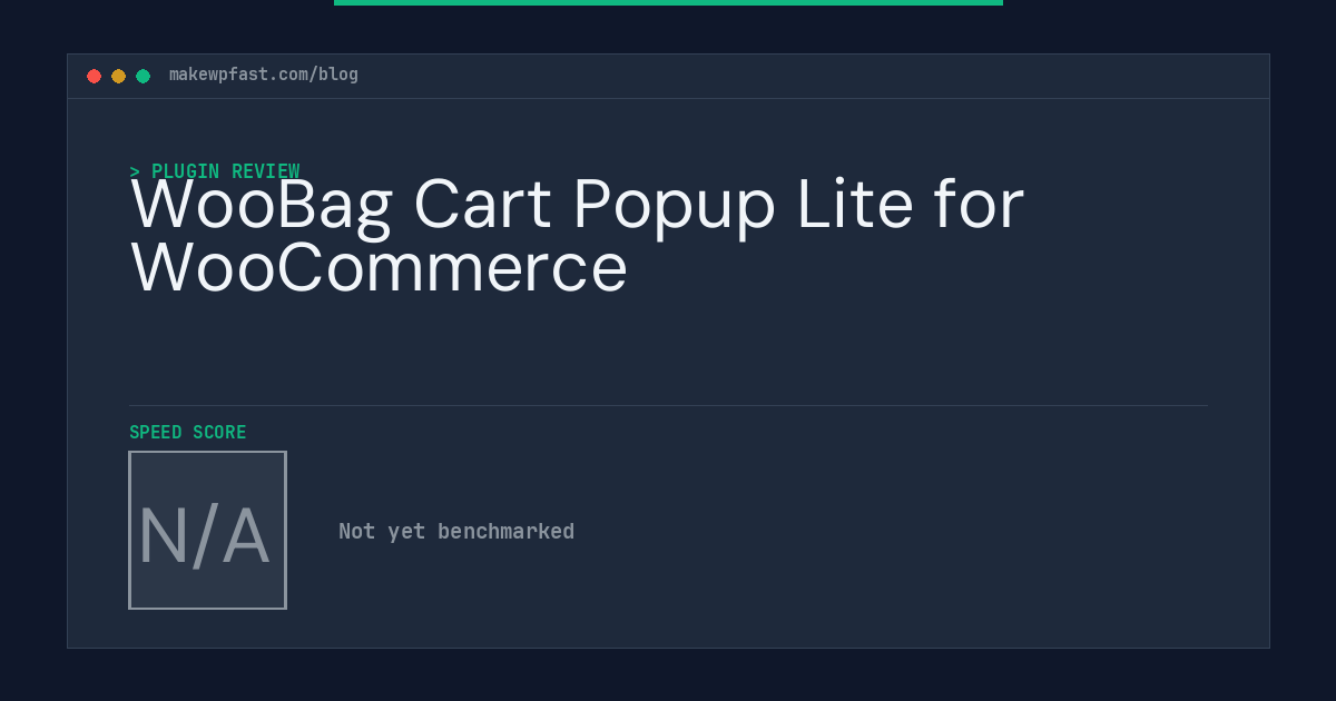 WooBag Cart Popup Lite for WooCommerce - MakeWPFast