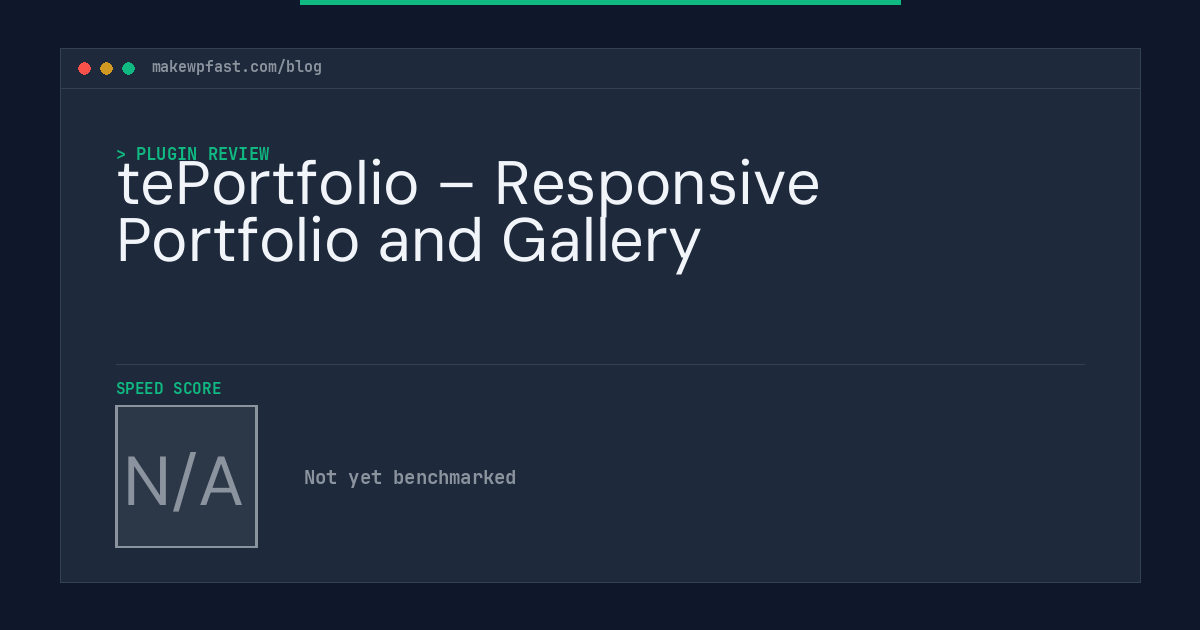 tePortfolio – Responsive Portfolio and Gallery - MakeWPFast