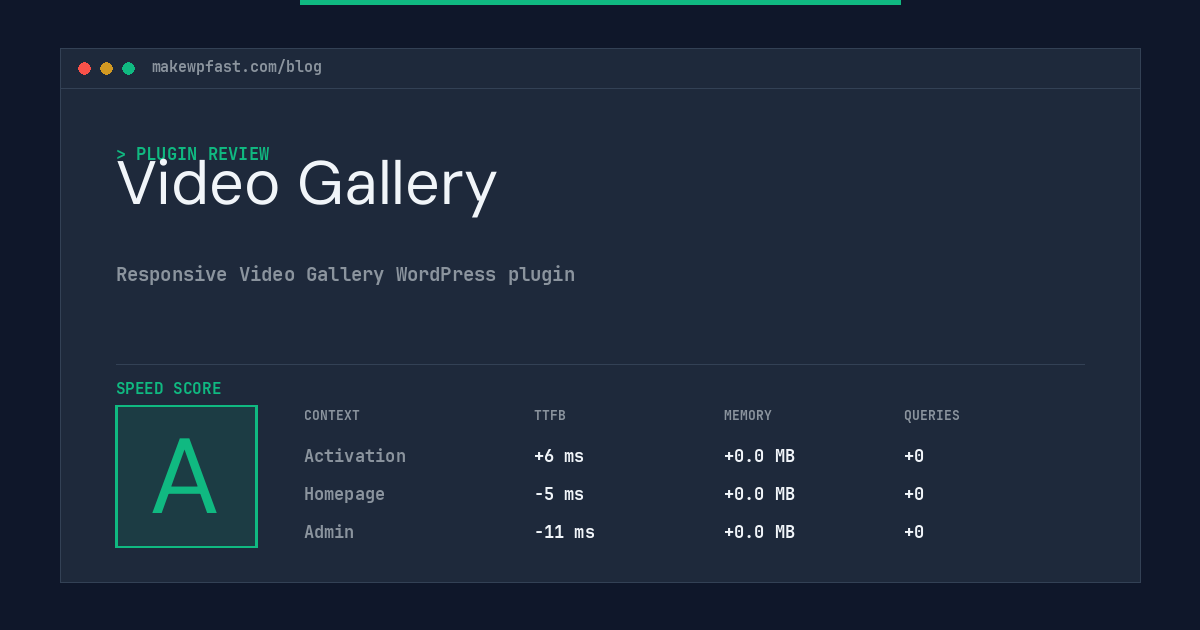 Video Gallery - MakeWPFast
