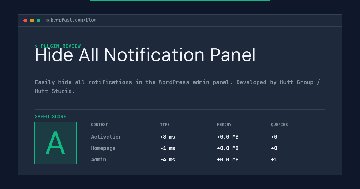 Hide All Notification Panel - MakeWPFast