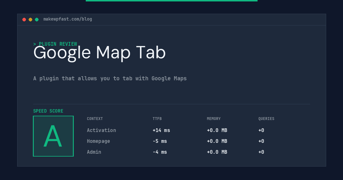 Google Map Tab - MakeWPFast