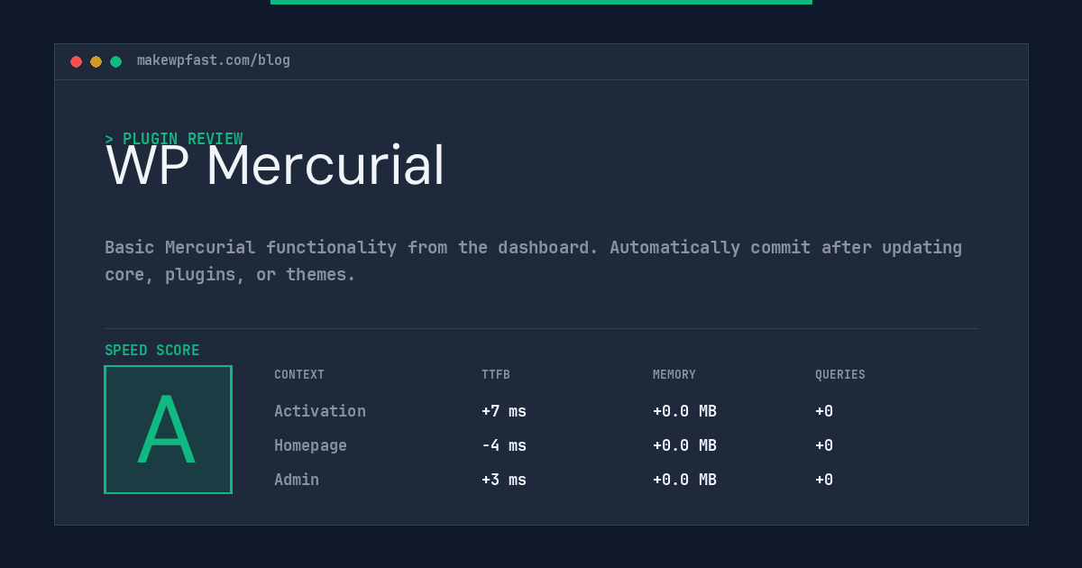 WP Mercurial - MakeWPFast