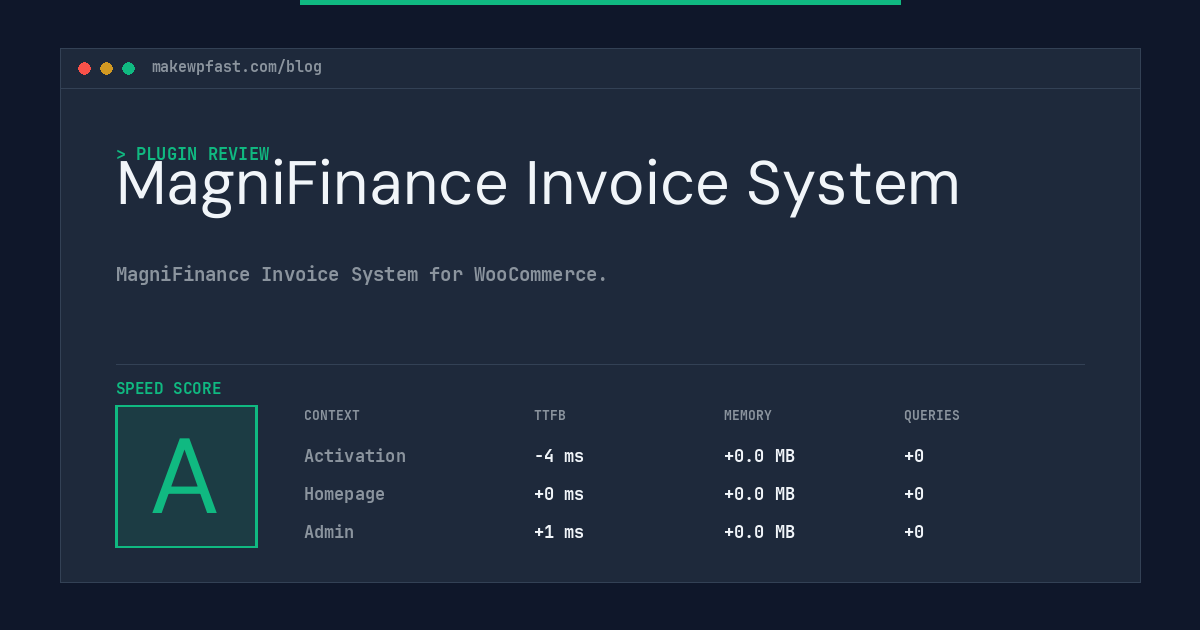 MagniFinance Invoice System - MakeWPFast