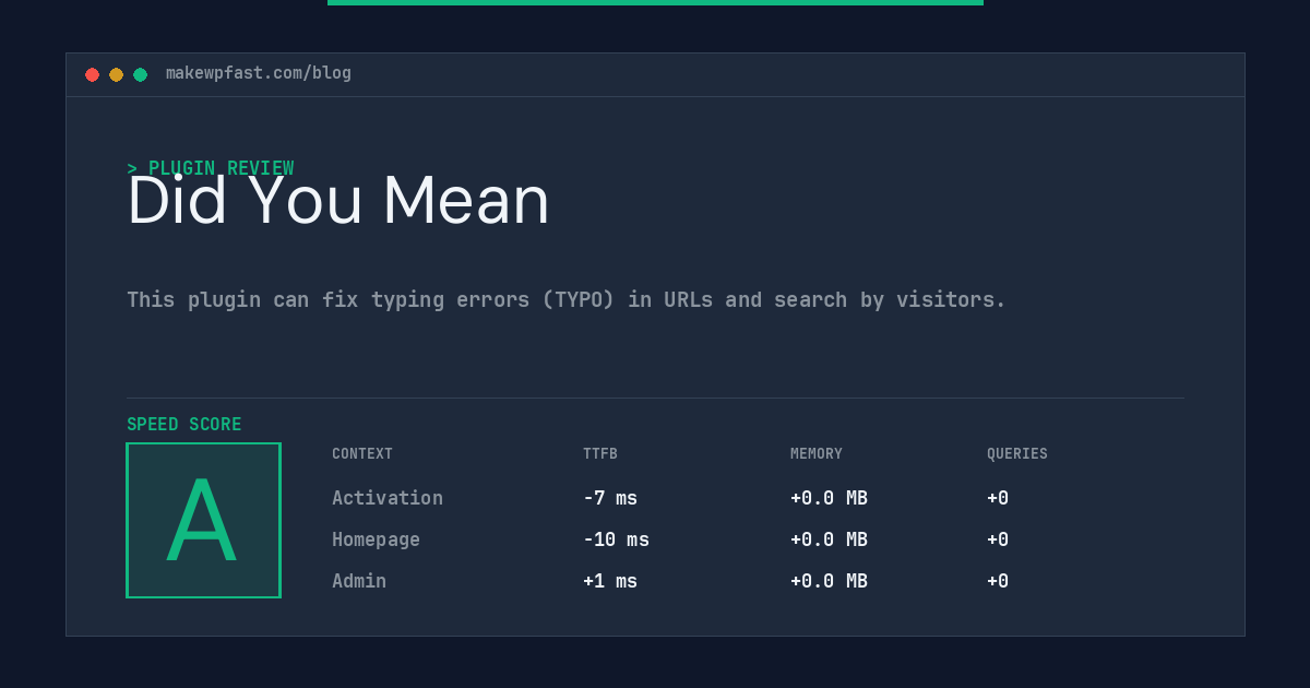 Did You Mean - MakeWPFast