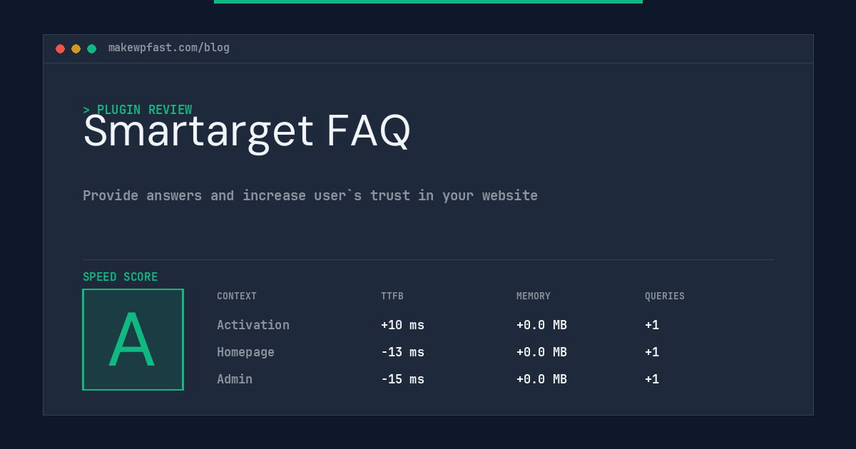 Smartarget FAQ - MakeWPFast