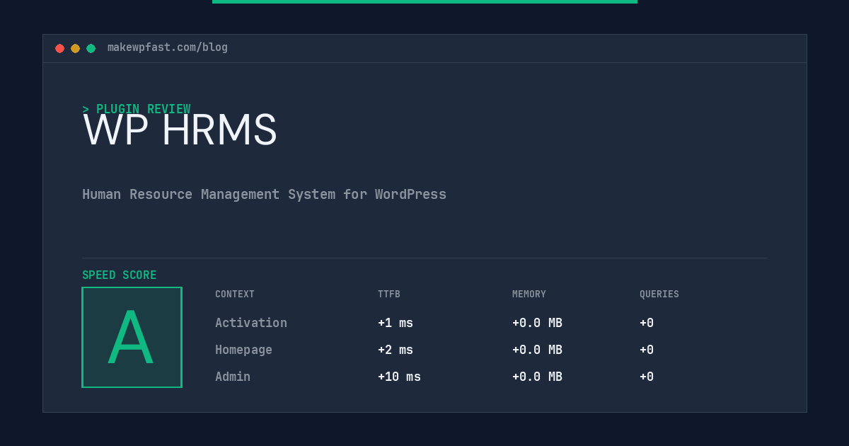 WP HRMS - MakeWPFast