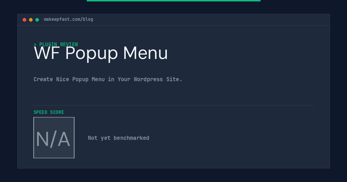 WF Popup Menu - MakeWPFast