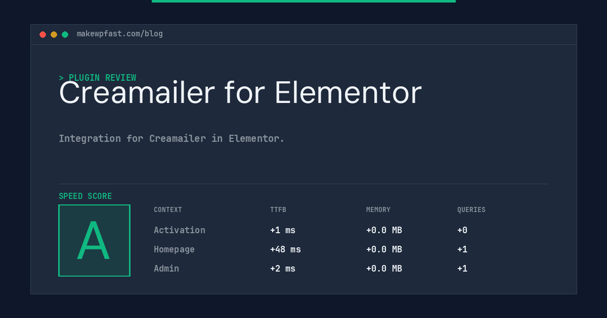 Creamailer for Elementor - MakeWPFast
