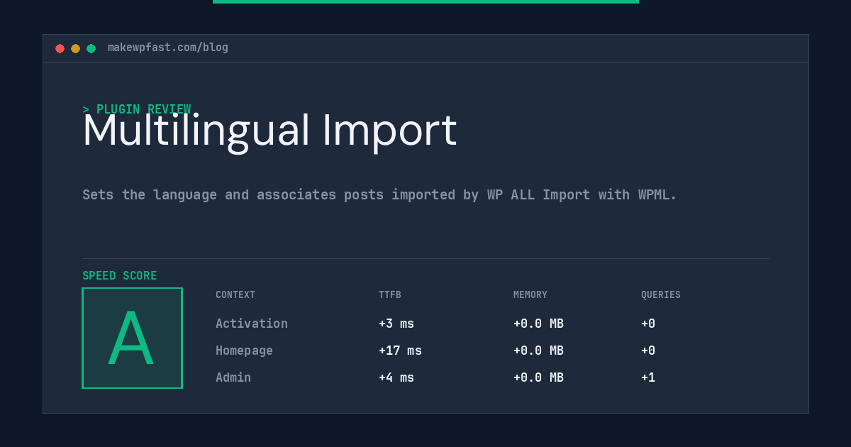 Multilingual Import - MakeWPFast