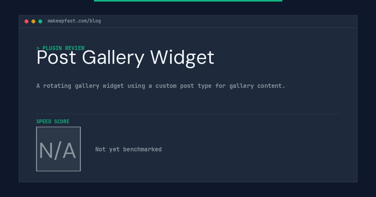 Post Gallery Widget - MakeWPFast