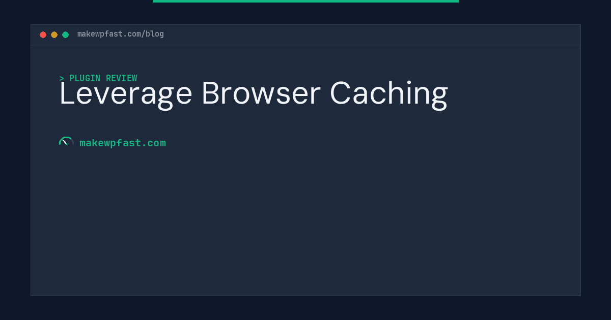 Leverage Browser Caching - MakeWPFast