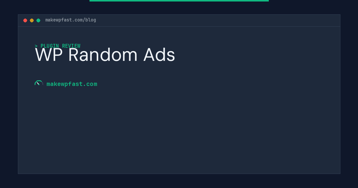 WP Random Ads - MakeWPFast