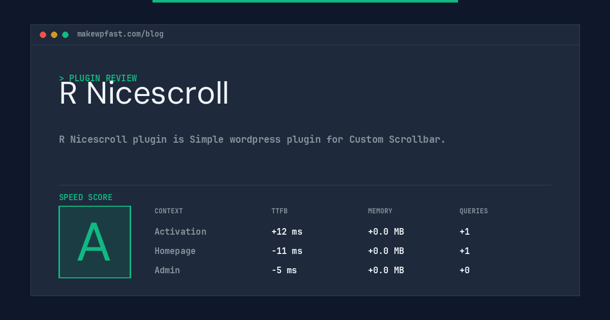 R Nicescroll - MakeWPFast