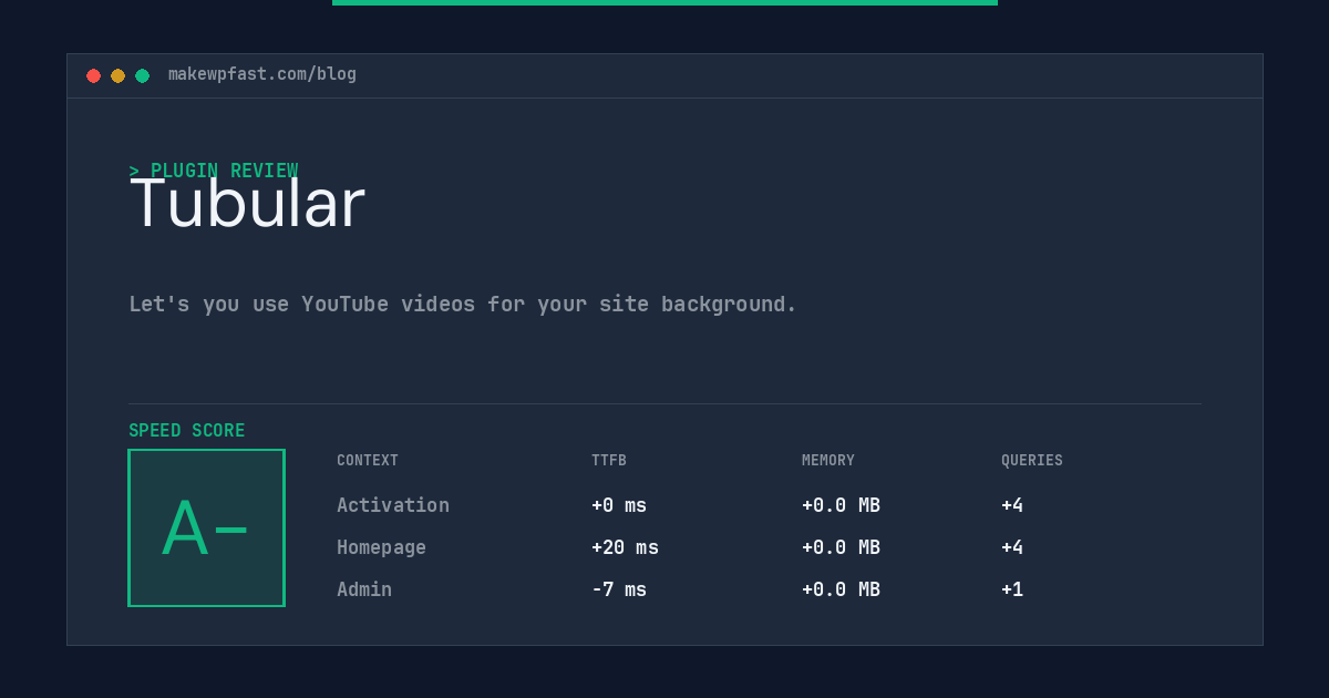 Tubular - MakeWPFast