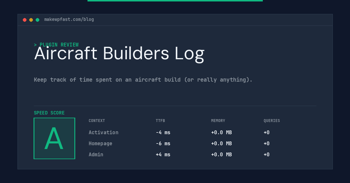 Aircraft Builders Log - MakeWPFast