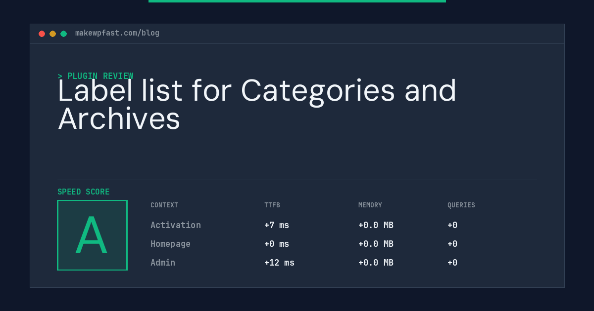 Label list for Categories and Archives - MakeWPFast