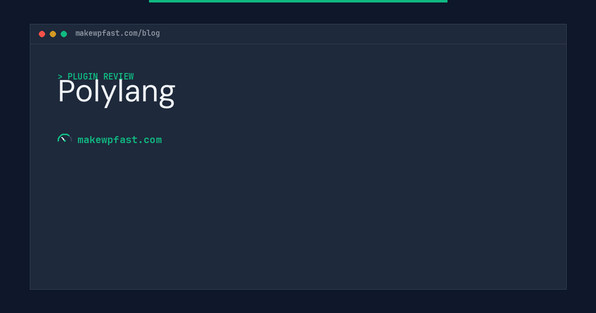 Polylang - MakeWPFast