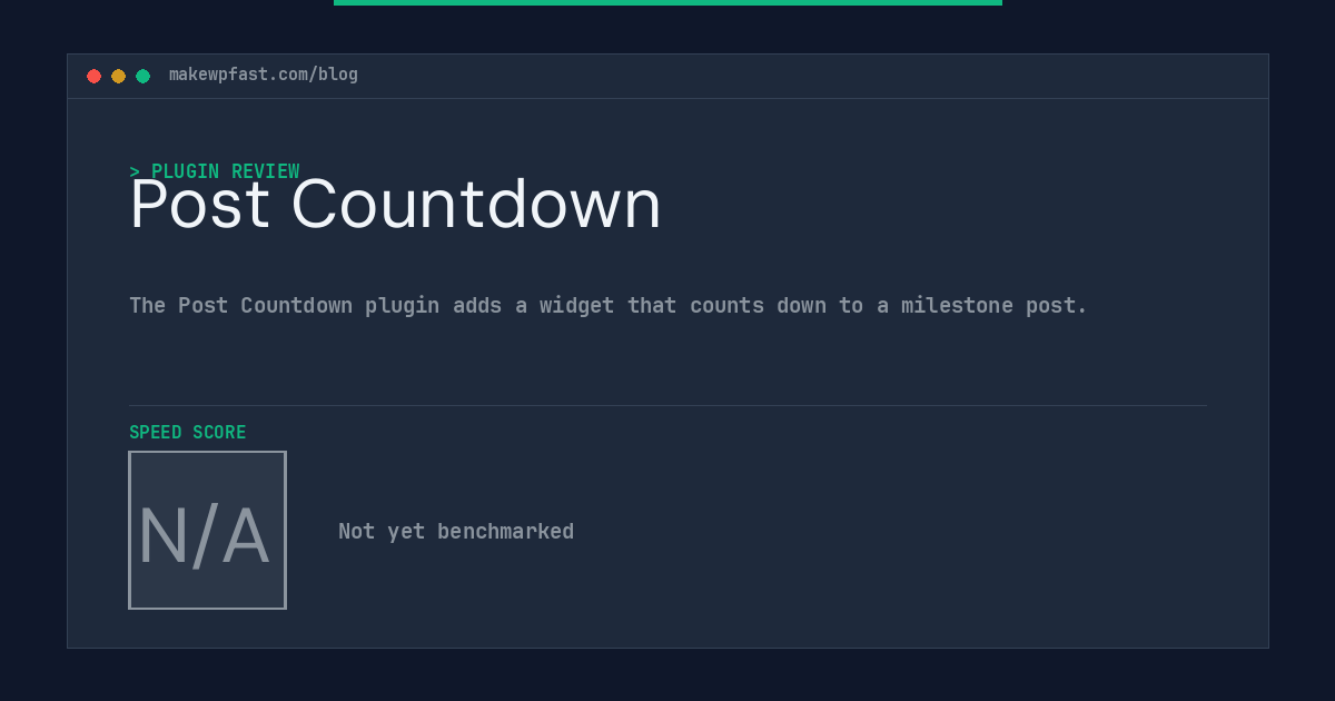 Post Countdown - MakeWPFast