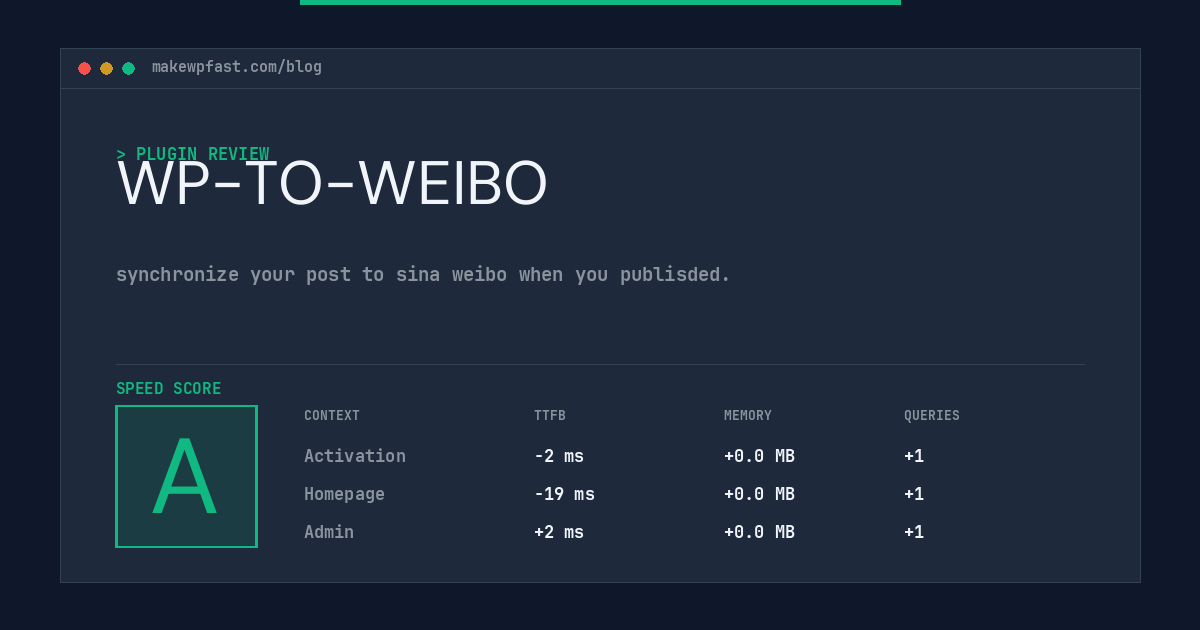 WP-TO-WEIBO - MakeWPFast