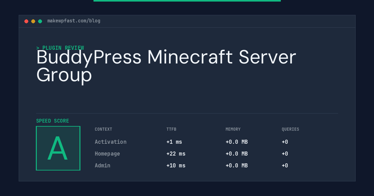 BuddyPress Minecraft Server Group - MakeWPFast