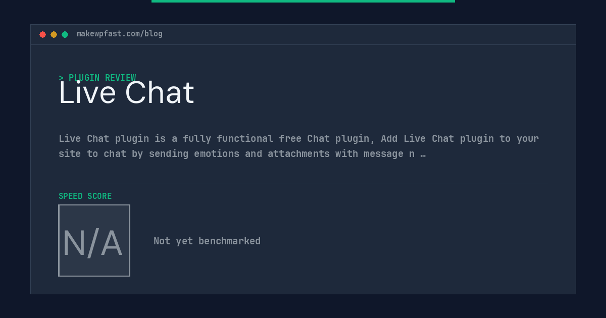 Live Chat - MakeWPFast