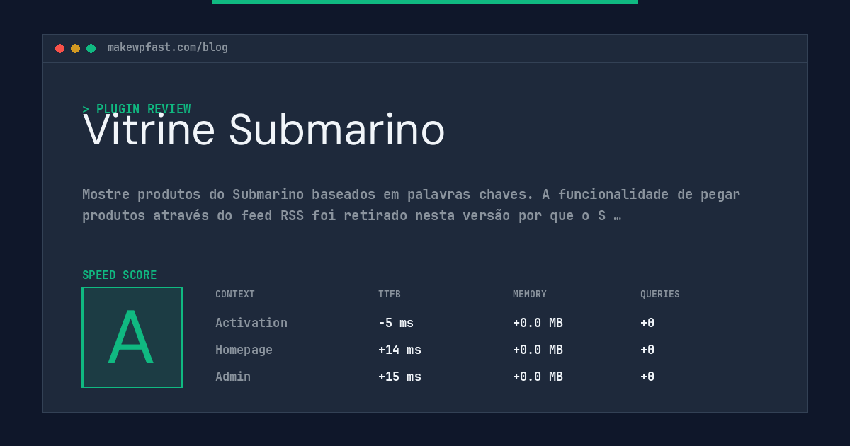 Vitrine Submarino - MakeWPFast