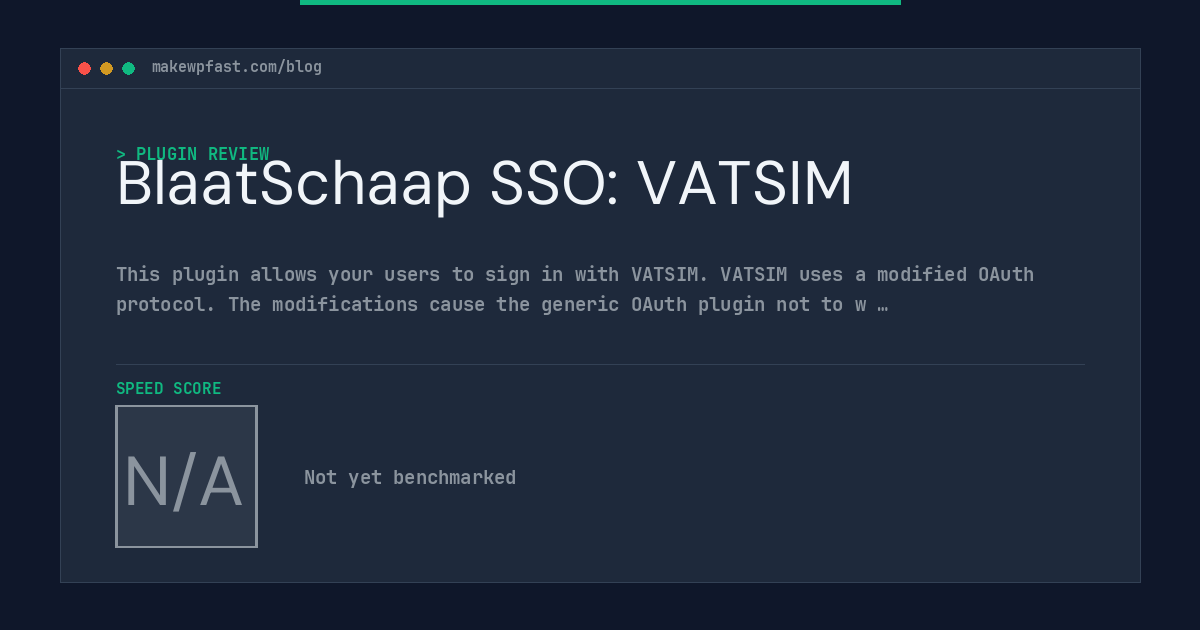BlaatSchaap SSO: VATSIM - MakeWPFast