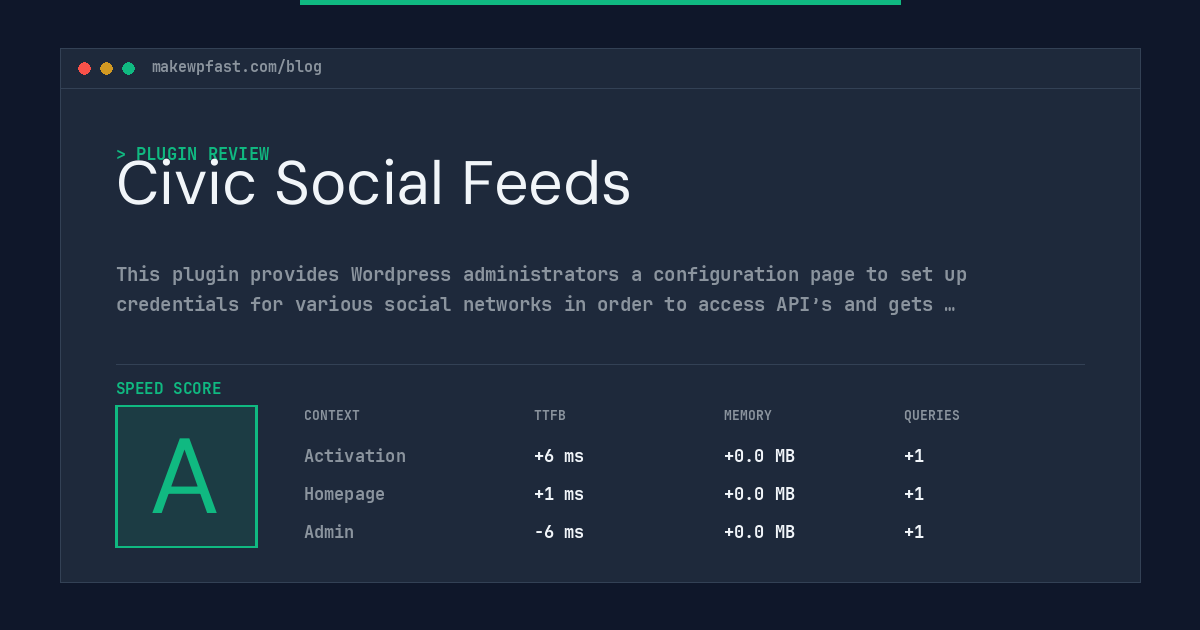 Civic Social Feeds - MakeWPFast
