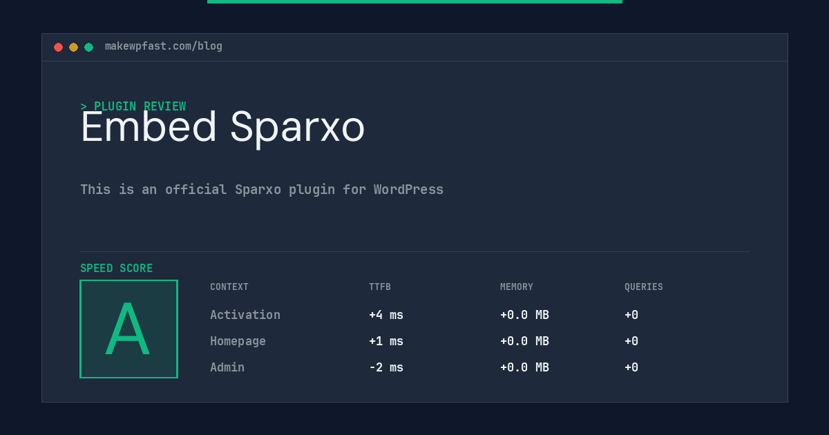 Embed Sparxo - MakeWPFast