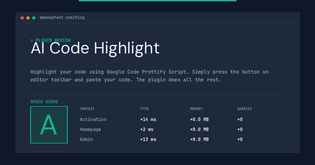 AI Code Highlight - MakeWPFast