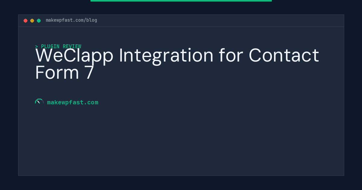 WeClapp Integration for Contact Form 7 - MakeWPFast