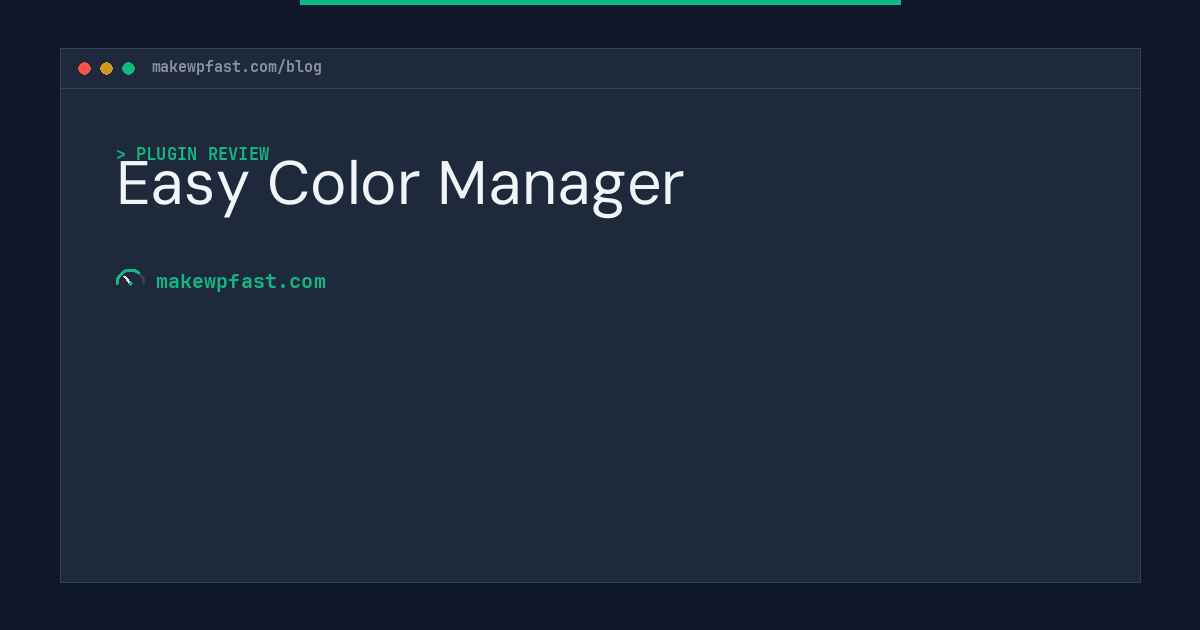 Easy Color Manager - MakeWPFast