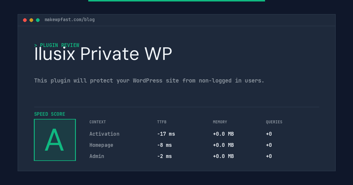 Ilusix Private WP - MakeWPFast