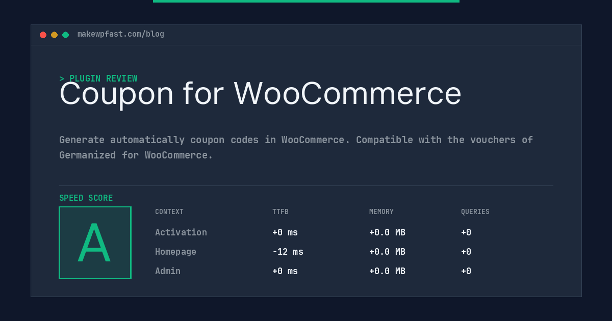 Coupon for WooCommerce - MakeWPFast