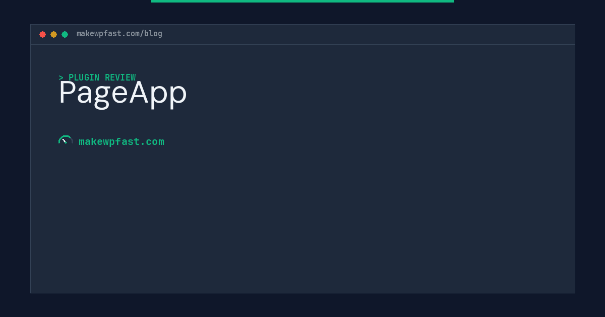 PageApp - MakeWPFast