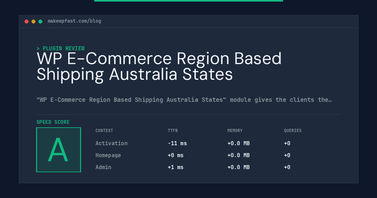 WP E-Commerce Region Based Shipping Australia States - MakeWPFast